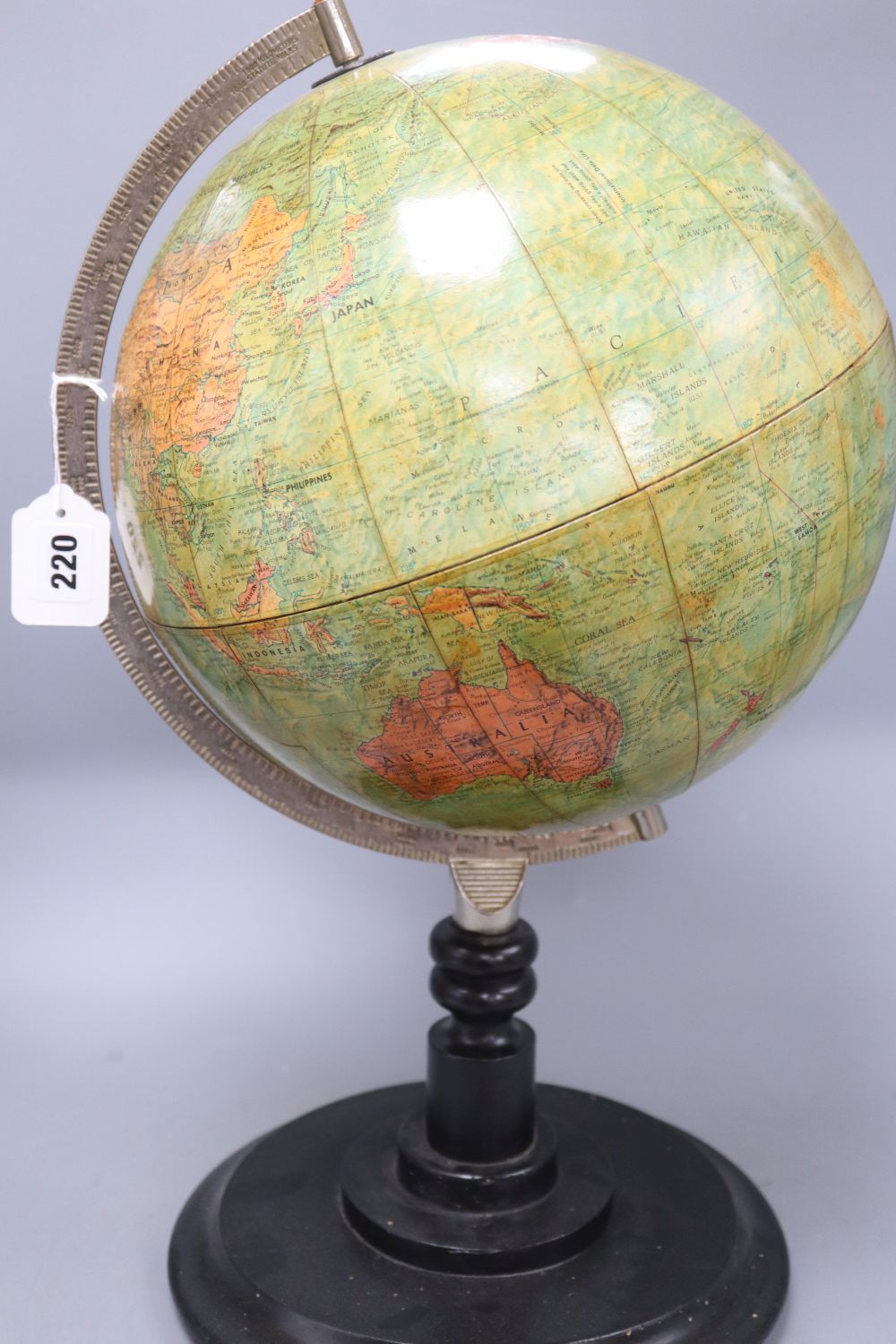 A Philips 12inch stereo relief globe by George Philip & Son